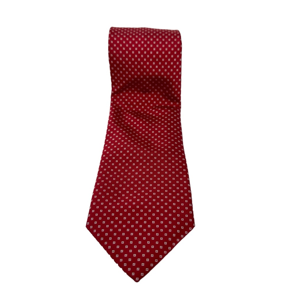 Moschino 100% Silk Red Pattern Tie